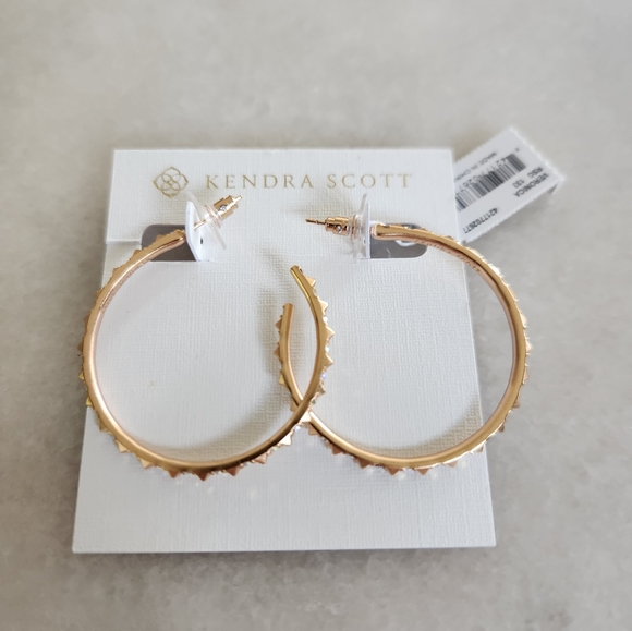 Kendra Scott Veronica Rose Gold Hoop Earrings NWT - Picture 6 of 6